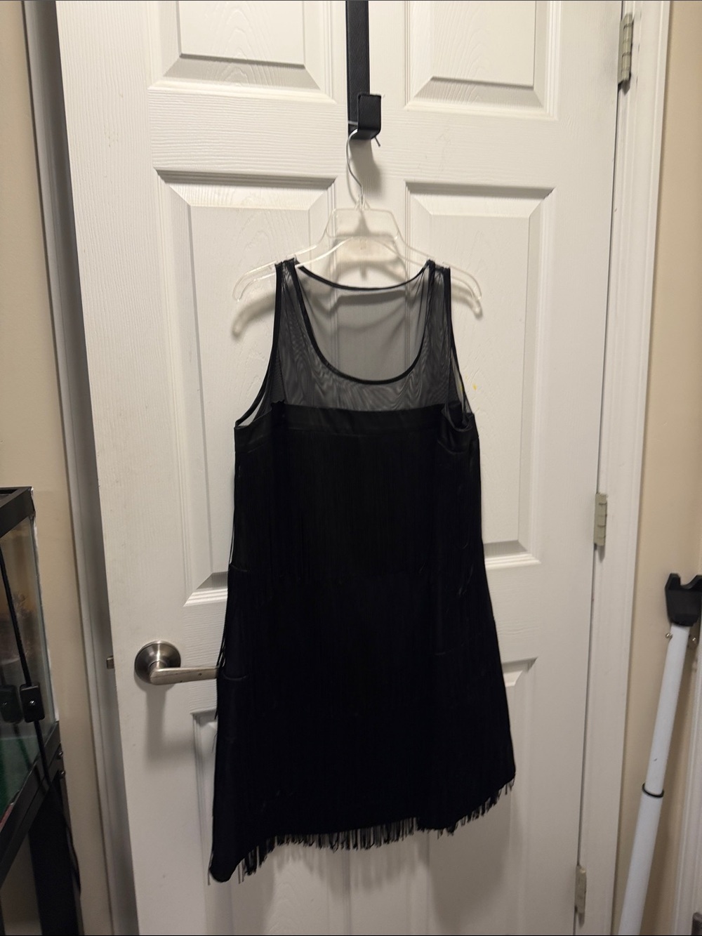Limited Edition Black Mesh Top with Fringe Detail